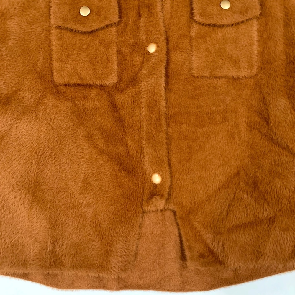 Bucketlist Frankie Soft Fuzzy Shacket In Camel - … - image 6
